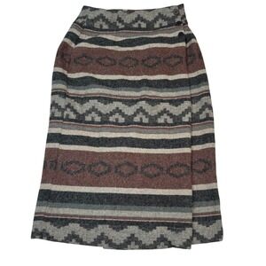 VTG Southwestern Aztec Maxi Wrap‎ Skirt Women 13/M Bonjour Boho Cowgirl Native